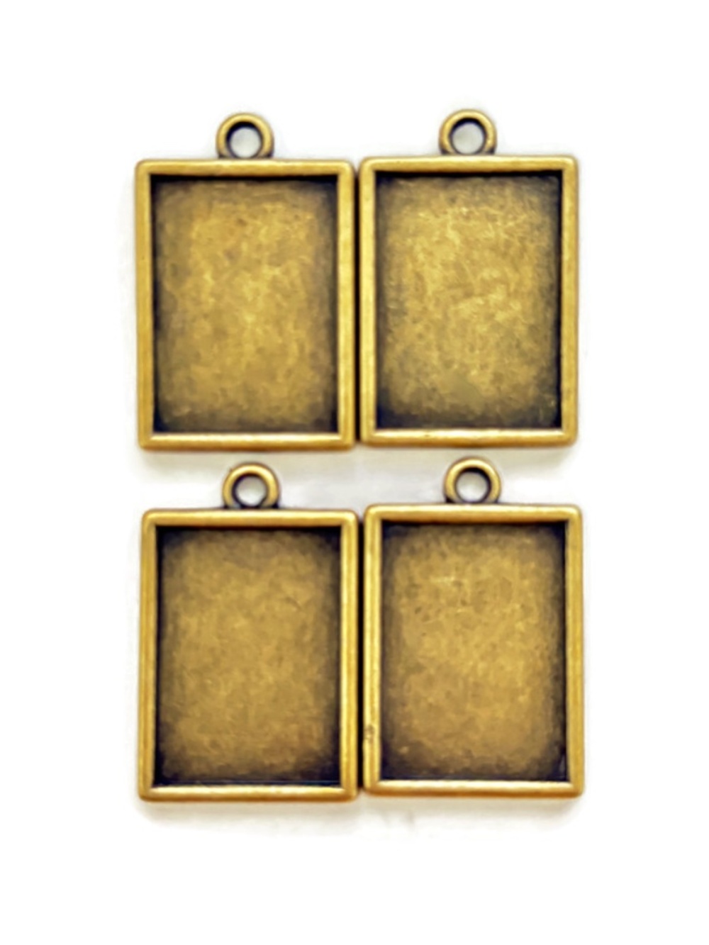 🔥$1 Clearance Tibetan Bronze Rectangle Frame Cabochon Pendant Tray 23mm (4pc)